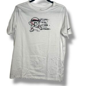 Nike - White Dri-fit Baseball Shirt-Boys YXL